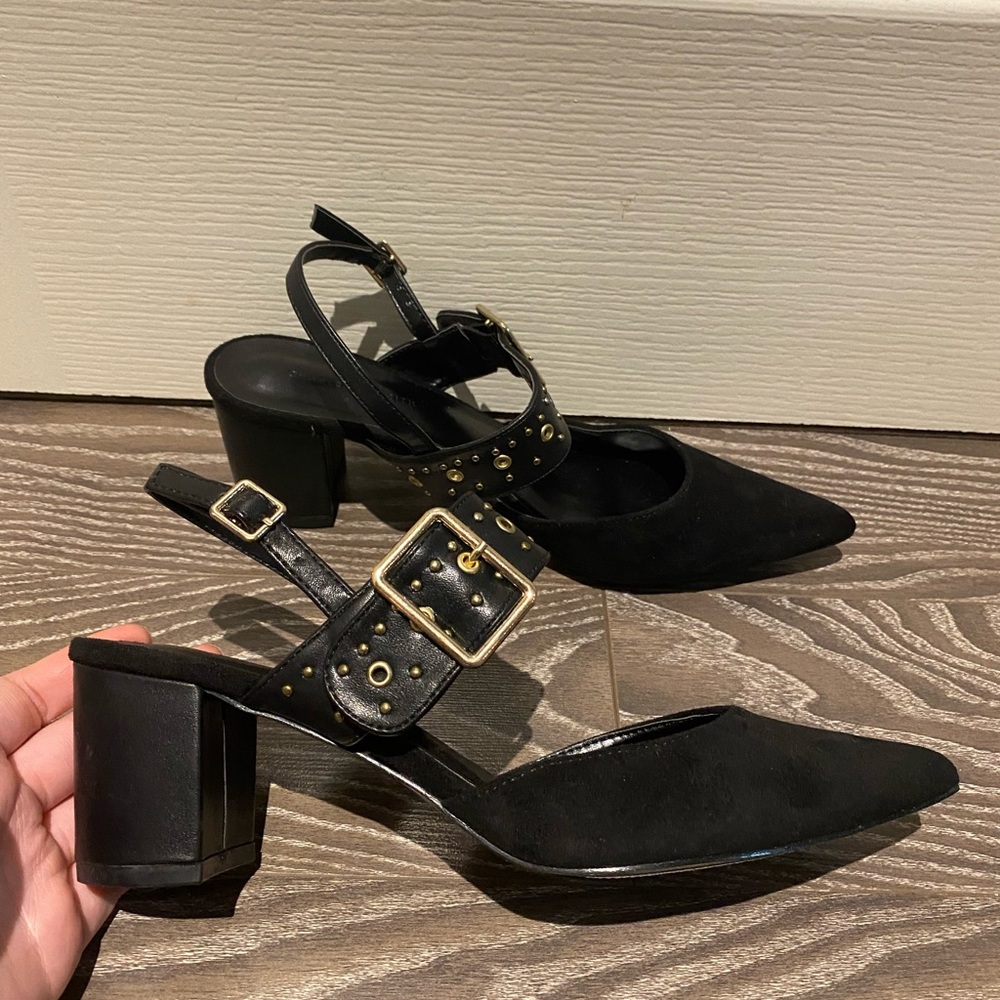 Charles&Keith studded buckled slingback heels EU40/US10